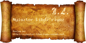 Nyisztor Libériusz névjegykártya